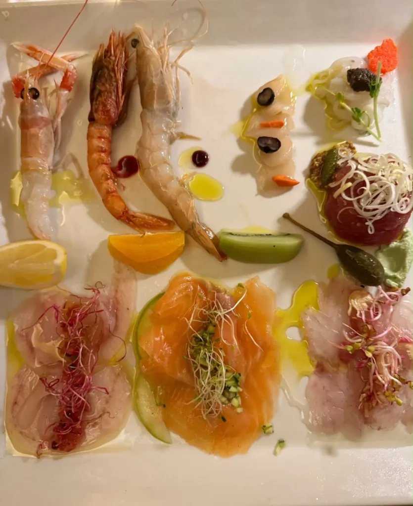 Piatto pesce fresco crudo treviso dai fioi al marca